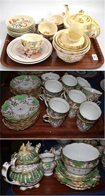 Lot 662 - Hillditch tea service and a 19th century green ground tea service