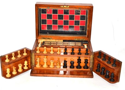 Lot 670 - Mahogany hinged games compendium