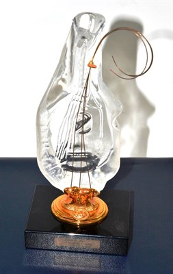 Lot 708 - * Daum crystal ornament labelled 'Salvador Dali - La Guitare (c) 1984' numbered 5073, with...