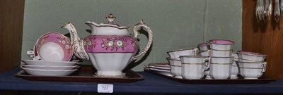 Lot 721 - A 19th century pink ground Spode tea service