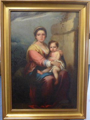 Lot 1006 - After B.E Murillo (19th century) The Madonna and Child, oil on canvas, 62cm by 42.5cm