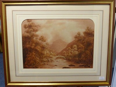 Lot 1016 - Attributed to William Green of Ambleside (1760-1823) ";Stonethwaite Bridge, Langstrath";,...