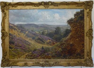 Lot 1025 - George William Mote (1832-1909) ";The Surrey Hills";, signed and dated 1877, oil on canvas, 59cm by