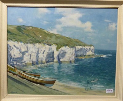 Lot 1052 - Walter Goodwin (1907-1992) Fisherfolk bringing the days catch ashore at Flamborough Head,...