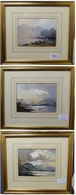 Lot 1068 - Robert Leslie Howey (1900-1981) Sun breaking through clouds onto a Lakeland landscape, signed,...