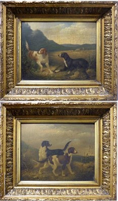 Lot 1069 - Follower of Edmund Bristow (1787-1876) Dogs on the scent with hunters nearby, oil on panel,...