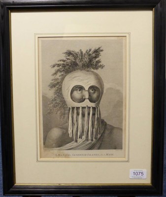 Lot 1075 - J Webber after T Cook ";A Man of the Sandwich Islands, in a mask"; Plate 66, from Cook's third...