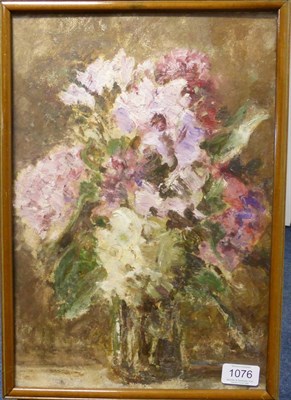 Lot 1076 - Herbert Royle (1870-1958) Still life of Rhododendrons, oil on board, 37.5cm by 25.5cm  This...