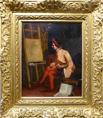 Lot 1077 - Sir William Fettes Douglas RSA (1822-1891) Portrait of an artist in historical dress seated at...