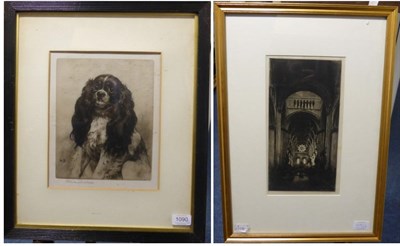 Lot 1090 - After Herbert Dicksee RE (1862-1942) A King Charles Spaniel seated, signed in pencil, published...