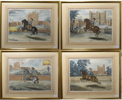 Lot 1115 - After Abraham van Diepenbeeck, a set of four hand coloured engravings ";Monseigneur le Marquis...