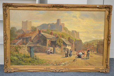 Lot 1154 - Robert Gallon (1845-1925) Children watching a wheelwright repairing a cart before Richmond...