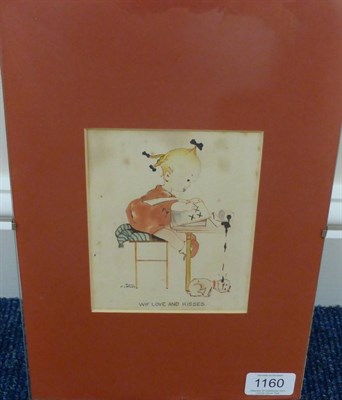 Lot 1160 - Attributed to Mabel Lucie Attwell (1879-1964) ";Wif Love and Kisses";, signed ";From M.L....