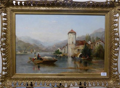 Lot 1192 - Attributed to Frederick William Watts (1800-1862) ";Lake Garda, Italy";, oil on canvas, 39cm by...