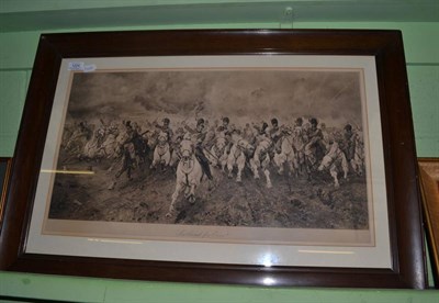 Lot 1224 - A 19th century black and white print, battle scene, titled 'Scotland Forever'