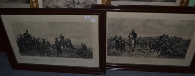 Lot 1226 - Pair of mahogany framed black and white prints titles 'Balaclava The Return 25th October 1854'...