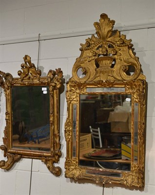 Lot 1233 - Two 18th century carved giltwood and gesso mirrors