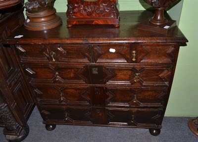 Lot 1249 - Oak chest of drawers, 17th century and later