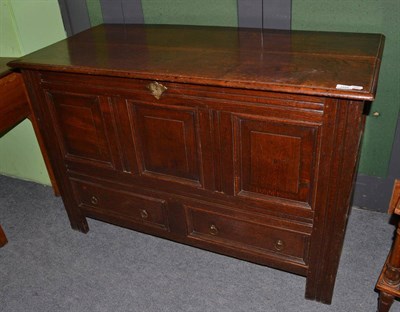 Lot 1256 - An 18th century oak mule chest