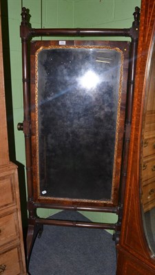 Lot 1263 - * Late George III mahogany cheval mirror, 71cm wide