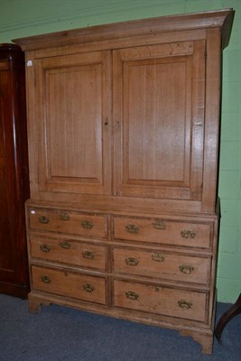 Lot 1264 - George III oak cupboard