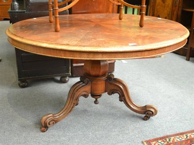 Lot 1271 - A Victorian mahogany tripod snap-top circular breakfast table