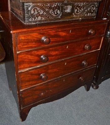 Lot 1274 - Regency mahogany and pine four drawer straight fronted chest of drawers