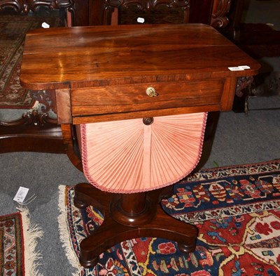 Lot 1307 - Victorian rosewood work table