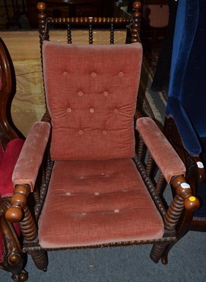 Lot 1313 - * Victorian walnut bobbin-turned armchair, 62cm wide