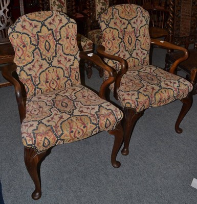 Lot 1321 - Pair of 18th century style armchairs