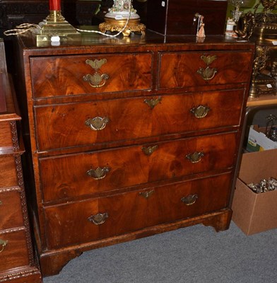 Lot 1327 - An 18th century walnut five drawer straight fronted chest of drawers