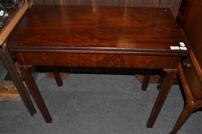 Lot 1334 - * George III mahogany fold-over card table, 83cm wide