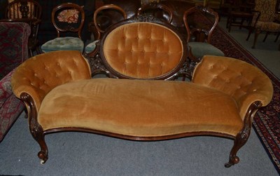 Lot 1338 - Victorian walnut framed cameo back sofa