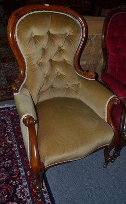 Lot 1339 - Victorian walnut framed armchair