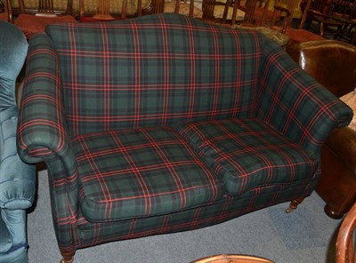 Lot 1346 - Modern Greensmith two-seater sofa upholstered in tartan check