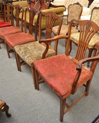 Lot 1348 - Set of eight George III mahogany dining chairs including two carvers