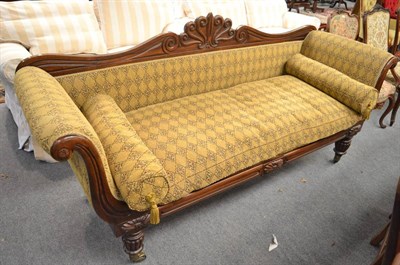 Lot 1350 - A Regency rosewood double scroll end settee, with scroll back