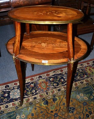 Lot 1354 - A Victorian marquetry inlaid two tier etagere, in Louis XV style