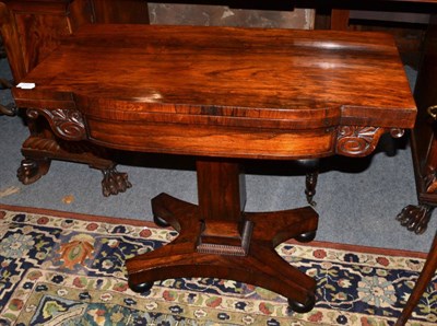 Lot 1355 - A Victorian rosewood card table