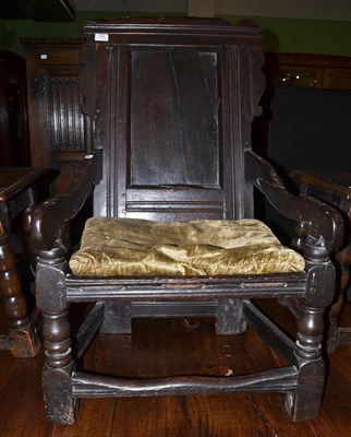 Lot 1360 - A 17th century oak armchair