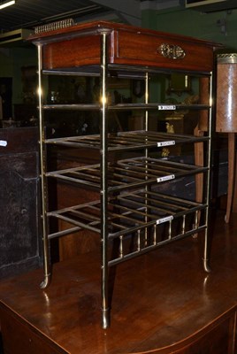 Lot 1367 - An unusual late Victorian brass music stand, with single frieze drawer