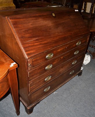 Lot 1370 - George III mahogany bureau