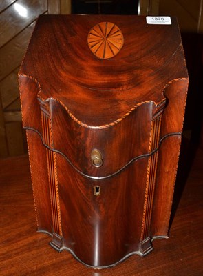 Lot 1376 - George III mahogany knife box converted to stationary box