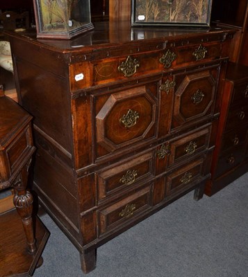 Lot 1389 - Late 17th century oak four drawer chest