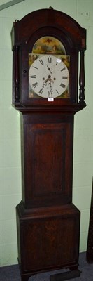 Lot 1403 - A large 19th century oak longcase clock