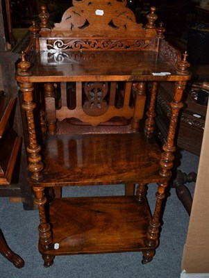 Lot 1416 - Victorian walnut three tier whatnot