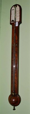 Lot 1427 - A mahogany stick barometer, signed Negretti & Zambra, London, circa 1870, visible mercury tube,...