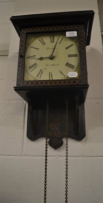 Lot 1430 - An ebonised hooded wall timepiece, signed Barham, Hawkhurst, 19th century, case with gilt decorated