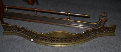 Lot 1446 - William IV large steel and brass fender together with a George III pierced brass fender