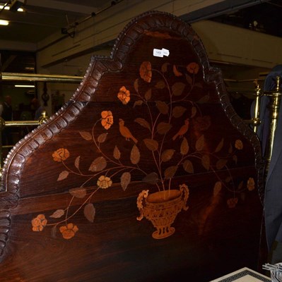 Lot 1469 - Portuguese bed, the headboard inlaid with marquetry